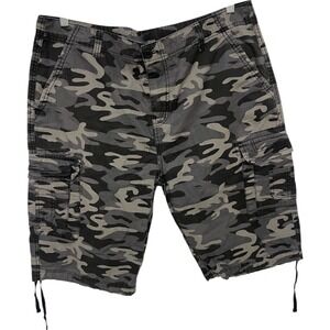 Camo Cargo‎ Shorts Gray Casual Outdoor Utility Shorts Size 38 Ring of Fire